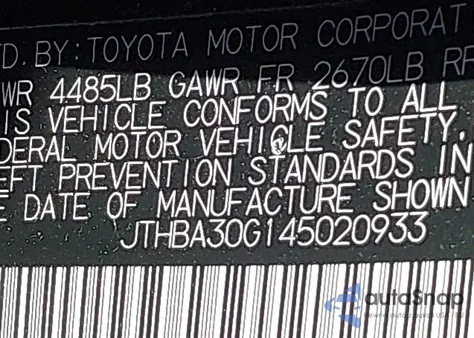 2004 Lexus Es 330 из США, поврежденный, VIN JTHBA30G145020933